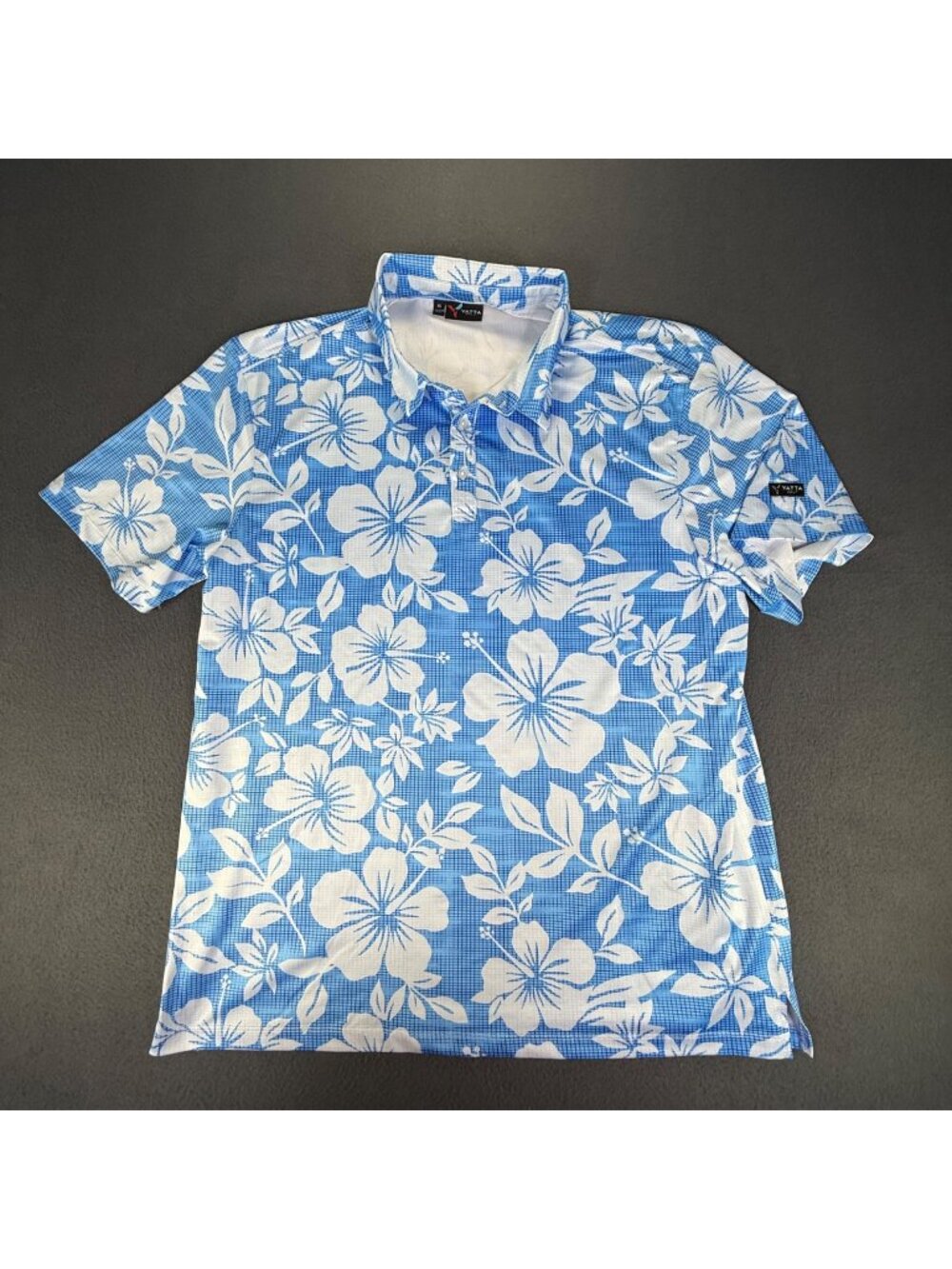 Yatta Golf Performance Lightweight Stretch Floral Polo Men’s XL Blue Coastal